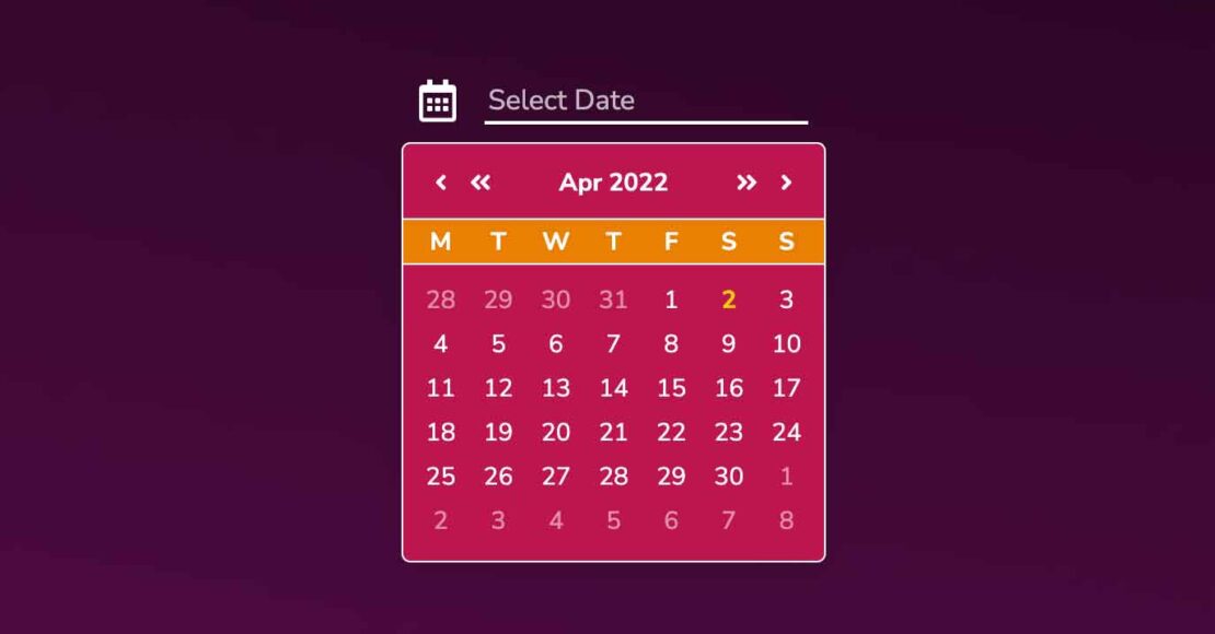 Custom And Colorful DatePicker Using ReactJs – Venkat Nagaram